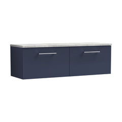 [BFLE2922LBG2] Bramshall Wall Hung 2 Drawer Vanity Unit with Bellato Grey Laminate Worktop, 1200mm, Choice of Colour - Cutout