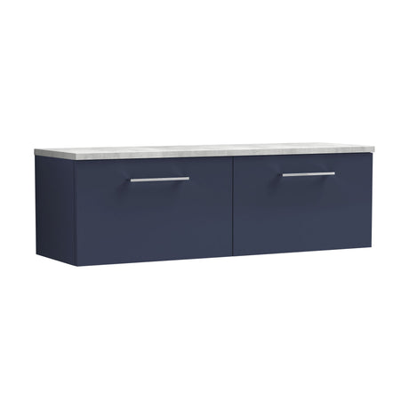 [BFLE2922LBG2] Bramshall Wall Hung 2 Drawer Vanity Unit with Bellato Grey Laminate Worktop, 1200mm, Choice of Colour - Cutout