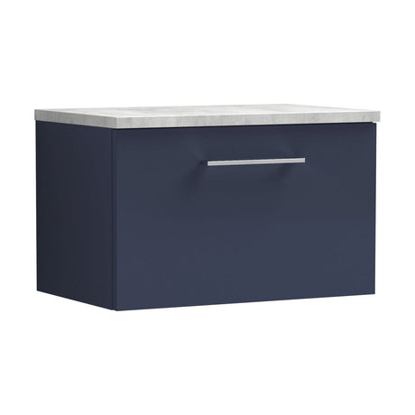 [BFLE2922LBG] Bramshall Contemporary 1 Drawer Wall Hung Vanity Unit with Bellato Grey Laminate Worktop, Choice of Size and Colour - Cutout