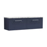 [BFLE2922LCM2] Bramshall Contemporary 2 Drawer Wall Hung Vanity Unit with Carrera Marble Laminate Worktop, 1200mm, Choice of Colour - Cutout