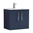[BFLE2923B] Balterley  Contemporary Bathroom 2 Soft Close Door & Minimalist Wall Hung Vanity Unit Basin, Midnight Blue, 600mm - Cutout