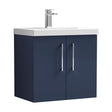 [BFLE2923D] Balterley  Wall Hung 2 Soft Close Door & Bathroom Vanity Unit Basin, Midnight Blue, 600mm - Cutout