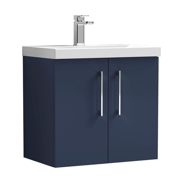 [BFLE2923D] Balterley  Wall Hung 2 Soft Close Door & Bathroom Vanity Unit Basin, Midnight Blue, 600mm - Cutout