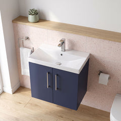 [BFLE2923D] Balterley  Wall Hung 2 Soft Close Door & Bathroom Vanity Unit Basin, Midnight Blue, 600mm - Lifestyle 2