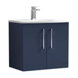 [BFLE2923G] Balterley  Modern Bathroom Wall Hung 2-Door Vanity & Basin, Midnight Blue, 600mm - Cutout