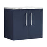 [BFLE2923LCM] Bramshall Contemporary 2 Door Wall Hung Vanity Unit with Carrera Marble Laminate Worktop, 600mm, Choice of Colour - Cutout