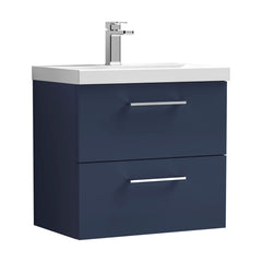 [BFLE2924D] Balterley  Wall Hung 2 Soft Close Drawer & Bathroom Vanity Unit Basin, Midnight Blue, 600mm - Cutout