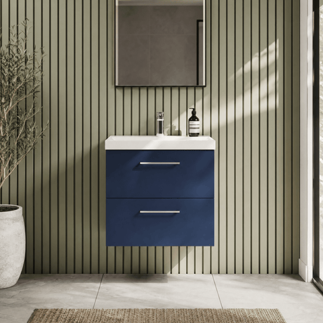 [BFLE2924D] Bramshall Contemporary 2 Soft Close Drawer Wall Hung Vanity Unit, Choice of Size/Basin Type/Colour - Silo
