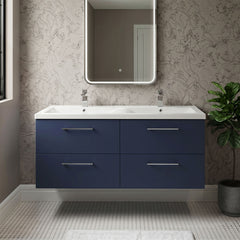 [BFLE2924F2] Balterley Level 1200mm Wall Hung 4-Drawer Vanity Unit with Double Basin for Modern Bathroom Storage - Gloss White - Silo