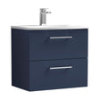 [BFLE2924G] Balterley  Modern Bathroom Wall Hung 2-Drawer Vanity & Basin, Midnight Blue, 600mm - Cutout
