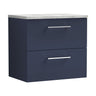 [BFLE2924LBG] Bramshall Contemporary 2 Drawer Wall Hung Vanity Unit with Bellato Grey Laminate Worktop, Choice of Size and Colour - Cutout