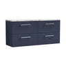 [BFLE2924LCM2] Bramshall Contemporary 4 Drawer Wall Hung Vanity Unit with Carrera Marble Laminate Worktop, 1200mm, Choice of Colour - Cutout
