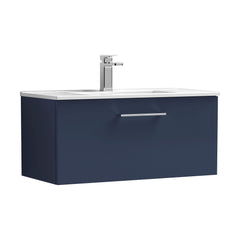 [BFLE2925B] Bramshall Contemporary 1 Soft Close Drawer Wall Hung Vanity Unit, Choice of Size/Basin Type/Colour - Cutout