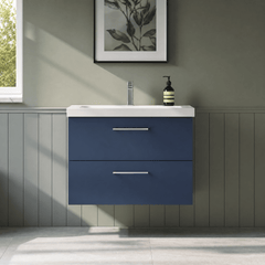 [BFLE2926D] Bramshall Contemporary 2 Soft Close Drawer Wall Hung Vanity Unit, Choice of Size/Basin Type/Colour - Silo