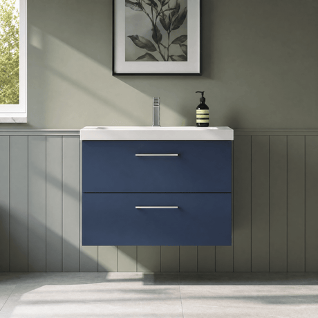 [BFLE2926D] Bramshall Contemporary 2 Soft Close Drawer Wall Hung Vanity Unit, Choice of Size/Basin Type/Colour - Silo