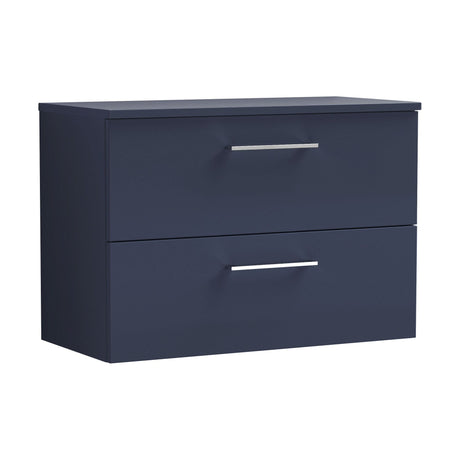 [BFLE2926W] Bramshall Contemporary 2 Soft Close Drawer Wall Hung Vanity Unit with Worktop, Choice of Size and Colour - Cutout
