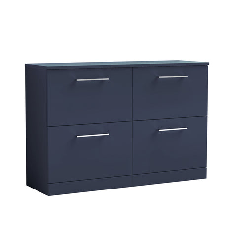 [BFLE2933W2] Bramshall Contemporary 4 Drawer Floor Standing Vanity Unit with Worktop, 1200mm, Choice of Colour - Cutout