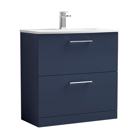 [BFLE2935G] Bramshall Contemporary 2 Drawer Floor Standing Vanity Unit, Choice of Size, Colour and Basin - Cutout