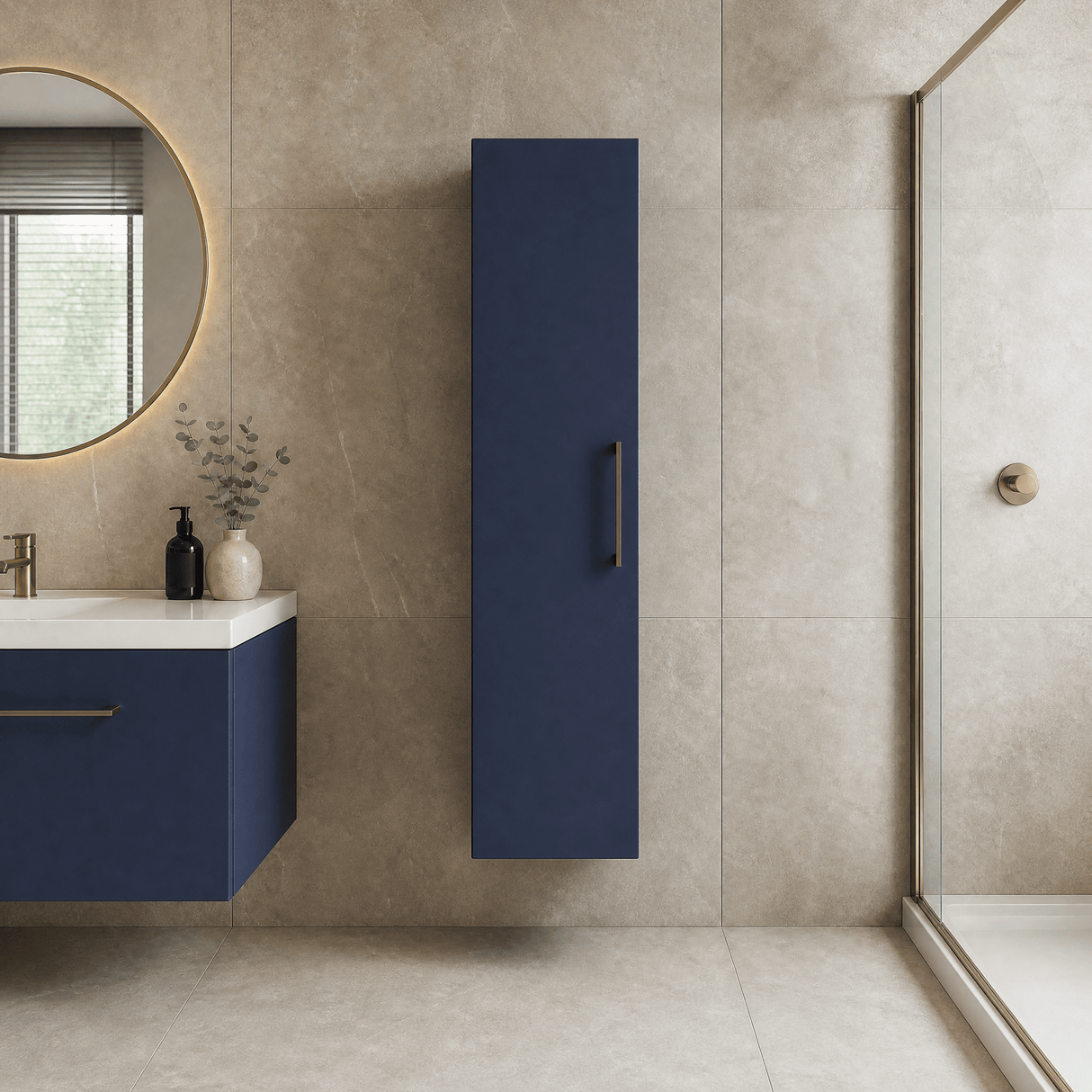 [BFLE2961H1516] Bramshall 300mm Wall Hung 1 Door Tall Unit - Choice of Colour and Handle Finish - Lifestyle 2