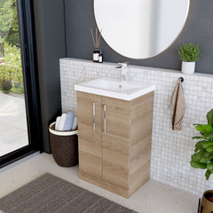 [BFLE3001A] Contemporary Floor Standing Vanity Unit with Mid-Edge Basin, Choice of Size - Lifestyle 3