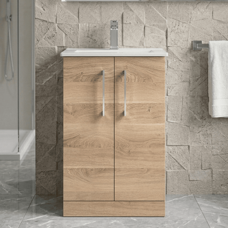 [BFLE3001B] Bramshall Contemporary 2 Soft Close Doors Floor Standing Vanity Basin Unit, Choice of Size/Basin Type/Colour - Silo