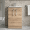 [BFLE3001B] Bramshall Contemporary 2 Soft Close Doors Floor Standing Vanity Basin Unit, Choice of Size/Basin Type/Colour - Silo