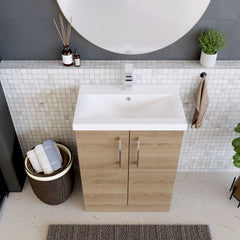 [BFLE3003A] Contemporary Floor Standing Vanity Unit with Mid-Edge Basin, Choice of Size - Lifestyle 2