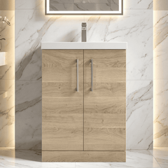 [BFLE3003A] Contemporary Floor Standing Vanity Unit with Mid-Edge Basin, Choice of Size - Silo