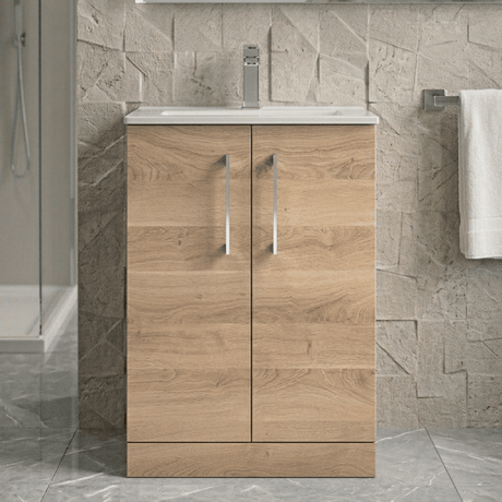 [BFLE3003B] Bramshall Contemporary 2 Soft Close Doors Floor Standing Vanity Basin Unit, Choice of Size/Basin Type/Colour - Silo