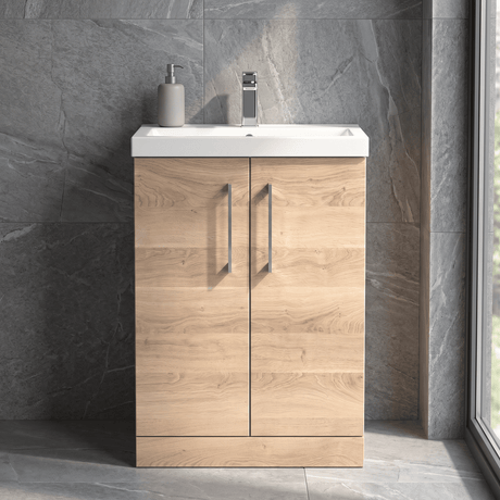 [BFLE3003D] Bramshall Contemporary 2 Soft Close Doors Floor Standing Vanity Basin Unit, Choice of Size/Basin Type/Colour - Silo