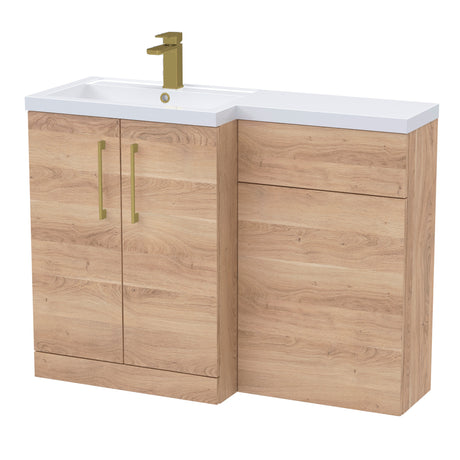 Bathroom Vanity Unit with Basin & WC Unit, Left Hand, 1100mm x 390mm - Choice of Colour