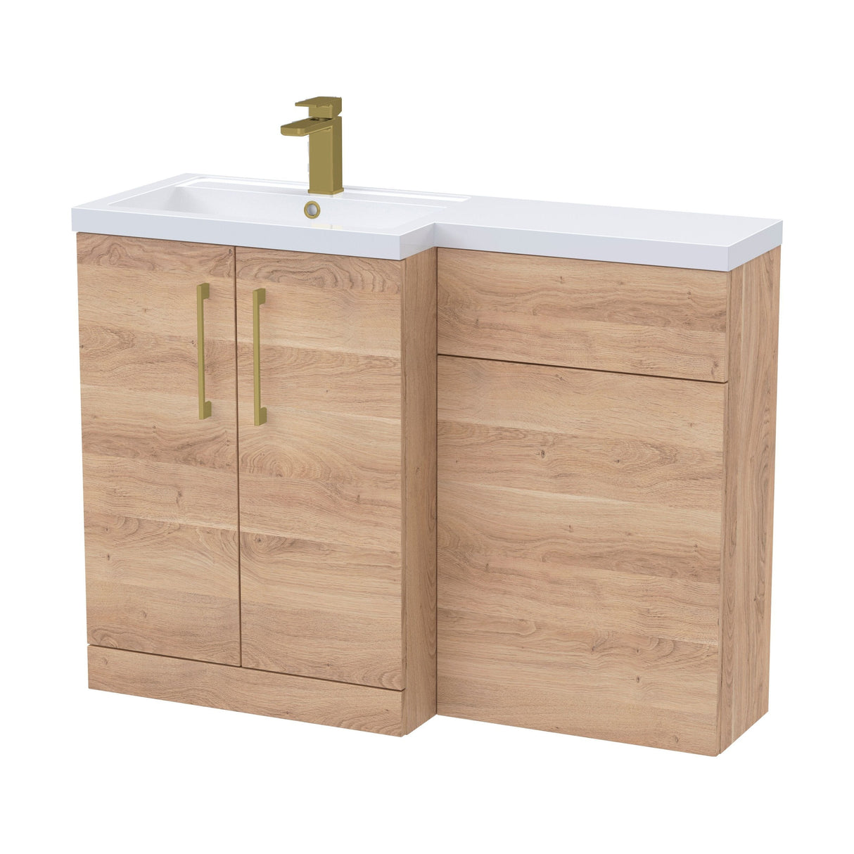 [BFLE3011LH017] Bramshall Combination Vanity Unit with Basin & WC, Left Hand, 1100mm x 390mm - Choice of Colour and Handle Finish - Cutout