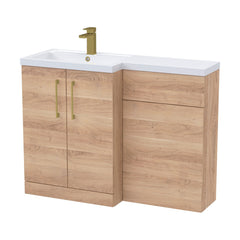 [BFLE3011LH017] Bramshall Combination Vanity Unit with Basin & WC, Left Hand, 1100mm x 390mm - Choice of Colour and Handle Finish - Cutout