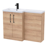 Bathroom Vanity Unit with Basin & WC Unit, Left Hand, 1100mm x 390mm - Choice of Colour