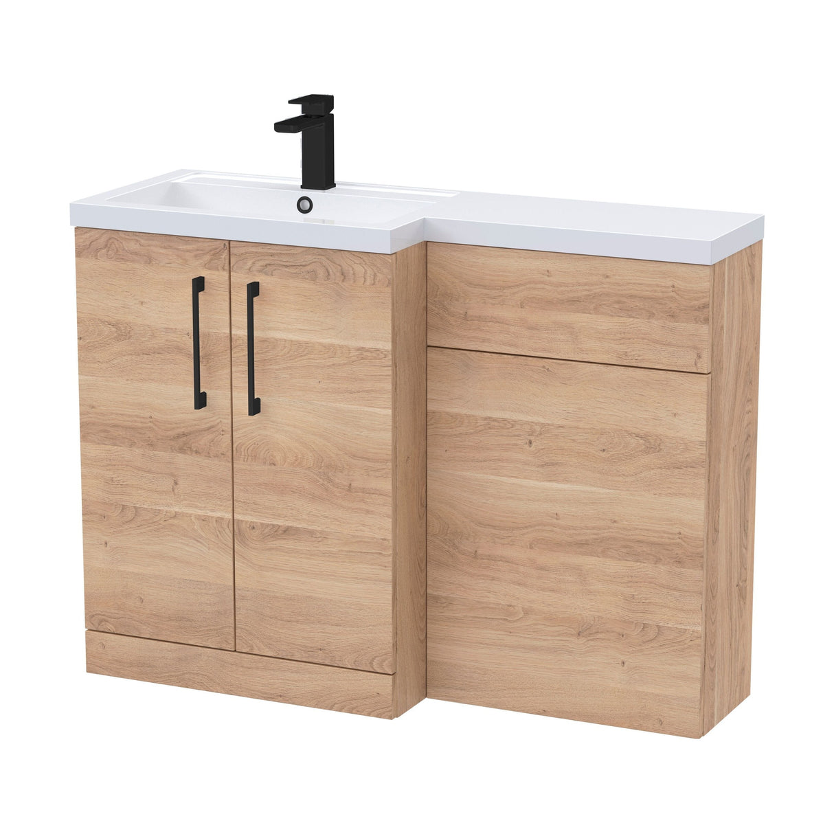 [BFLE3011LH018] Bramshall Combination Vanity Unit with Basin & WC, Left Hand, 1100mm x 390mm - Choice of Colour and Handle Finish - Cutout