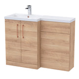 Bathroom Vanity Unit with Basin & WC Unit, Left Hand, 1100mm x 390mm - Choice of Colour