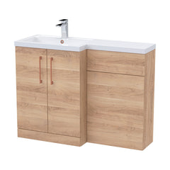 [BFLE3011LH019] Bramshall Combination Vanity Unit with Basin & WC, Left Hand, 1100mm x 390mm - Choice of Colour and Handle Finish - Cutout
