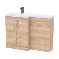 [BFLE3011LH1516] Bramshall Combination Vanity Unit with Basin & WC, Left Hand, 1100mm x 390mm - Choice of Colour and Handle Finish - Cutout