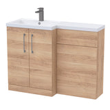 Bathroom Vanity Unit with Basin & WC Unit, Left Hand, 1100mm x 390mm - Choice of Colour