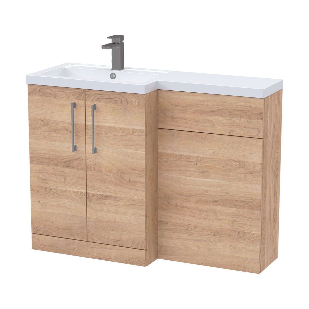 [BFLE3011LH716] Bramshall Combination Vanity Unit with Basin & WC, Left Hand, 1100mm x 390mm - Choice of Colour and Handle Finish - Cutout
