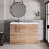 Bathroom Vanity Unit with Basin & WC Unit, Left Hand, 1100mm x 390mm - Choice of Colour