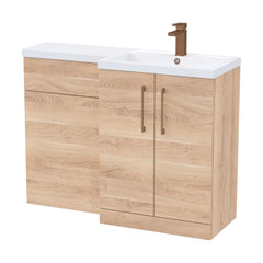 [BFLE3011RH1516] Bramshall Combination Vanity Unit with Basin & WC, Right Hand, 1100mm x 390mm - Choice of Colour and Handle Finish - Cutout