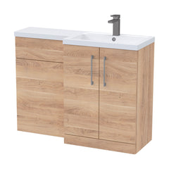 [BFLE3011RH716] Bramshall Combination Vanity Unit with Basin & WC, Right Hand, 1100mm x 390mm - Choice of Colour and Handle Finish - Cutout