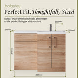 Bathroom Vanity Unit with Basin & WC, Right Hand, 1100mm x 390mm - Choice of Colour