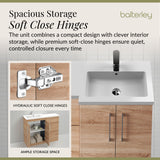 Bathroom Vanity Unit with Basin & WC, Right Hand, 1100mm x 390mm - Choice of Colour