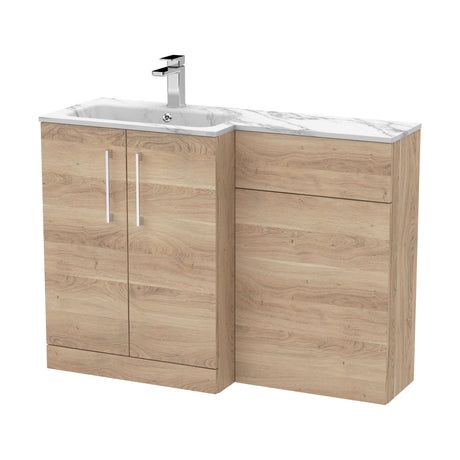 [BFLE3013L] Bramshall Contemporary 2 Door Floor Standing Combination Unit with Stone Basin, 1100mm, Choice of Orientation and Colour - Cutout