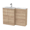 [BFLE3013L] Bramshall Contemporary 2 Door Floor Standing Combination Unit with Stone Basin, 1100mm, Choice of Orientation and Colour - Cutout