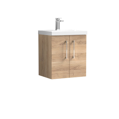 [BFLE3021A] Bramshall Contemporary 2 Door Wall Hung Vanity Basin Unit with Mid-Edge Basin, Choice of Size and Colour - Cutout