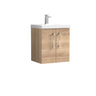 [BFLE3021A] Bramshall Contemporary 2 Door Wall Hung Vanity Basin Unit with Mid-Edge Basin, Choice of Size and Colour - Cutout