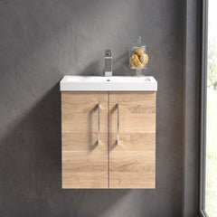 [BFLE3021D] Bramshall Contemporary 2 Door Wall Hung Vanity Basin Unit, Choice of Size, Colour and Basin - Studio Shot